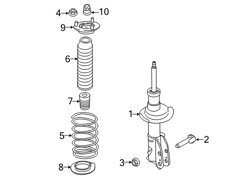 2012 Lincoln MKX Struts & Components - Front Diagram