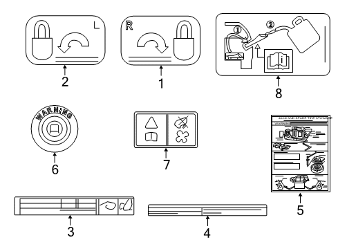 2012 Ford Escape Label Diagram for 8L8Z-1503050-B