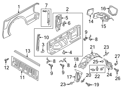 2022 Ford Ranger Front & Side Panels Diagram 2 - Thumbnail