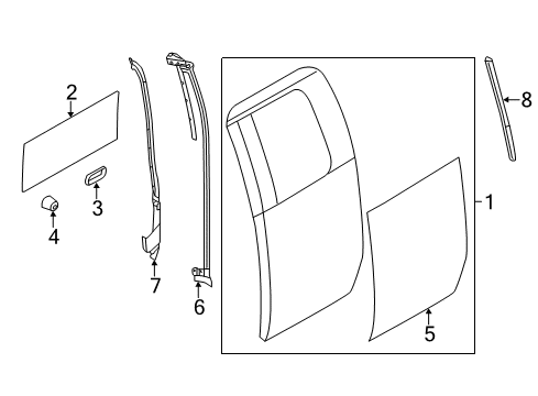 2014 Ford F-150 Rear Door, Body Diagram 4 - Thumbnail
