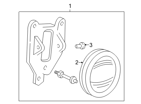 2002 Lincoln Blackwood Fog Lamp Assembly, Front Driver Side Diagram for 1L7Z-15200-AD