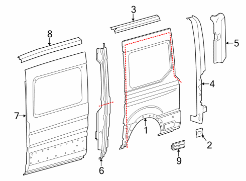 2022 Ford E-Transit Side Panel & Components Diagram 2 - Thumbnail