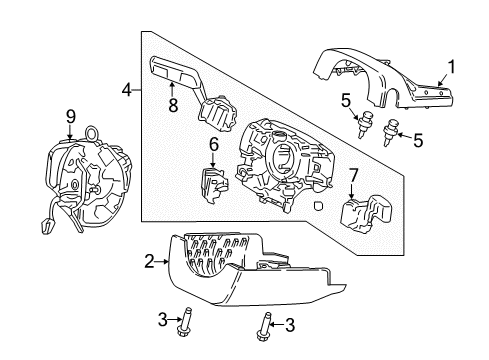 2019 Lincoln Continental Shroud, Switches & Levers Diagram