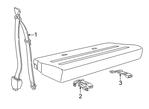 1996 Ford E-150 Econoline Rear Seat Belts Diagram 1 - Thumbnail