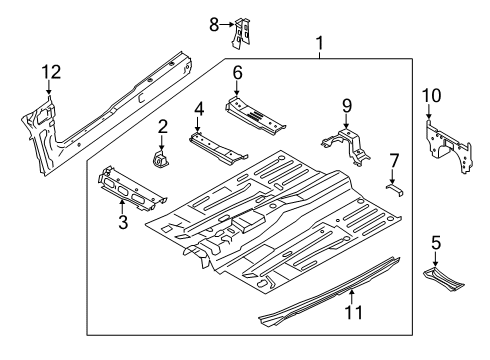 2021 Ford Transit Connect Floor & Rails Diagram