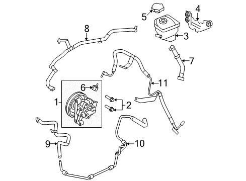 2009 Lincoln MKZ Power Steering Pressure Hose Diagram for AH6Z-3A719-C