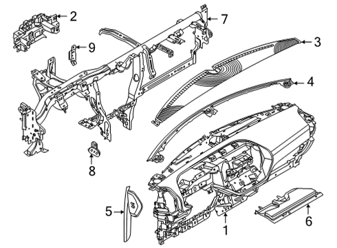 2021 Ford Bronco Sport Cluster & Switches, Instrument Panel Diagram 1 - Thumbnail