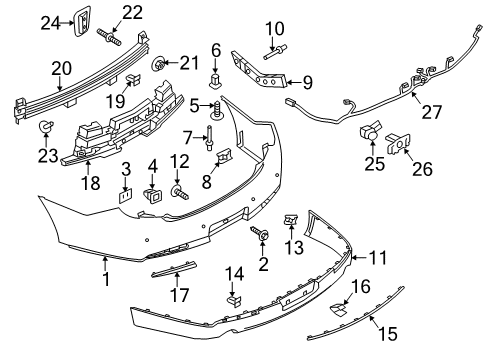 2014 Lincoln MKS Rear Bumper Diagram