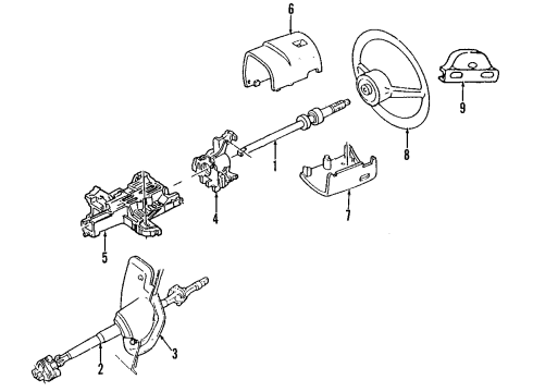 1999 Ford Mustang Lower Shroud Diagram for F8ZZ-3530-BA