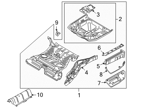 2008 Mercury Sable Rear Floor & Rails Diagram