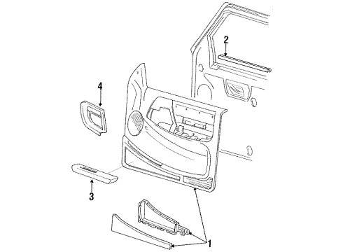 1994 Ford Ranger Interior Trim - Door Diagram