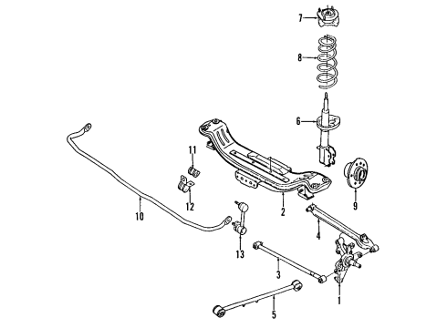 1997 Ford Probe Stabilizer Bar Bushing Diagram for F32Z-5493-A
