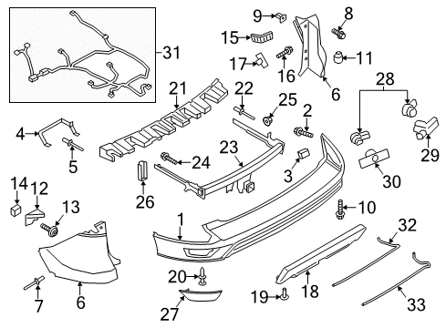 2015 Ford Escape Parking Sensor, Rear Diagram for CV6Z-15K859-A
