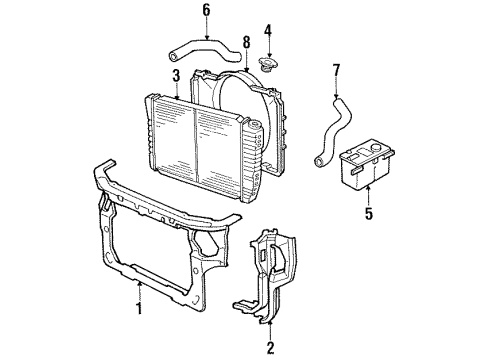 1988 Mercury Cougar Radiator & Cooling Fan Diagram 2 - Thumbnail