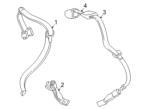 2005 Mercury Montego Lap & Shoulder Belt, Charcoal, Rear Driver Side Diagram for 6G1Z-54611B69-CC