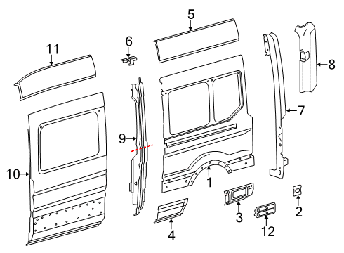 2021 Ford Transit-150 Side Panel & Components Diagram 8 - Thumbnail