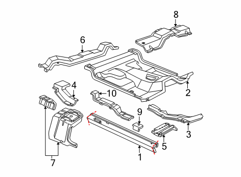 2005 Ford Ranger Rocker, Floor Diagram