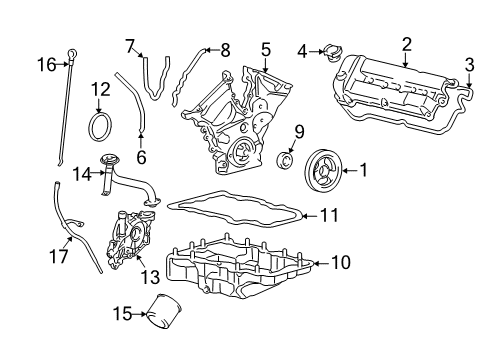 2004 Ford Escape Engine Parts & Mounts, Timing, Lubrication System Diagram 2 - Thumbnail