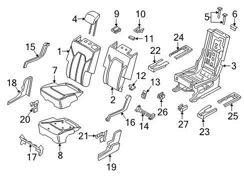 2020 Lincoln Navigator Second Row Seats, Body Diagram 1 - Thumbnail