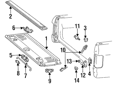 1993 Ford F-350 Tail Gate Diagram