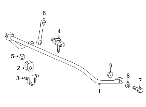 2018 Ford F-250 Super Duty Stabilizer Bar & Components - Front Diagram