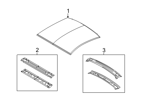 2012 Ford Mustang Windshield Header, Front Diagram for 7R3Z-6303408-A