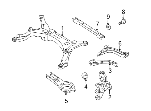 2006 Ford Five Hundred Rear Suspension, Control Arm Diagram 4 - Thumbnail