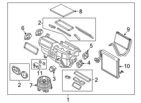 2021 Lincoln Nautilus A/C Evaporator Components Diagram