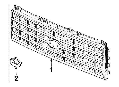 1989 Ford Aerostar Grille & Components Diagram