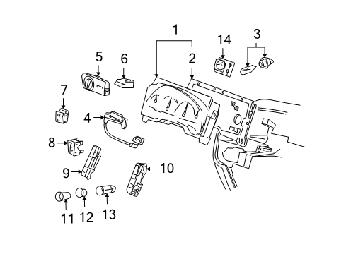 2005 Mercury Monterey Cluster & Switches Diagram