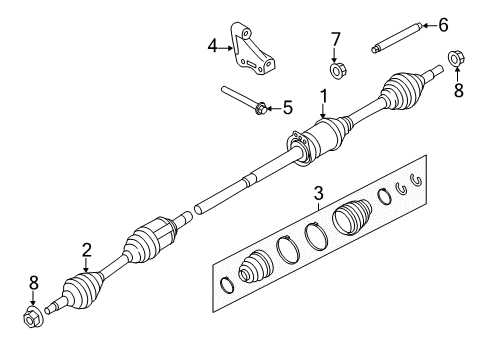 2018 Ford Police Interceptor Utility Drive Axles - Front Diagram