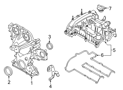 2014 Ford Fiesta Valve & Timing Covers Diagram 1 - Thumbnail