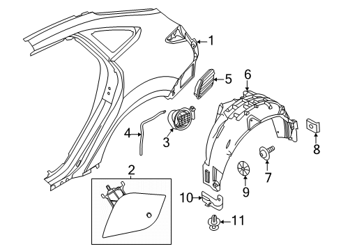 2014 Ford Focus Quarter Panel & Components Diagram 2 - Thumbnail