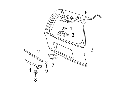 2005 Ford Expedition Lift Gate - Wiper & Washer Components Diagram