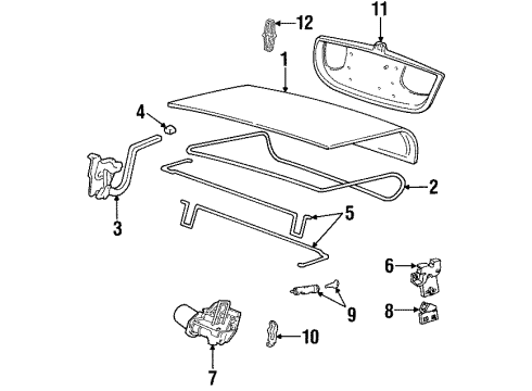 1999 Lincoln Town Car License Panel Diagram for XW1Z-17B390-AA