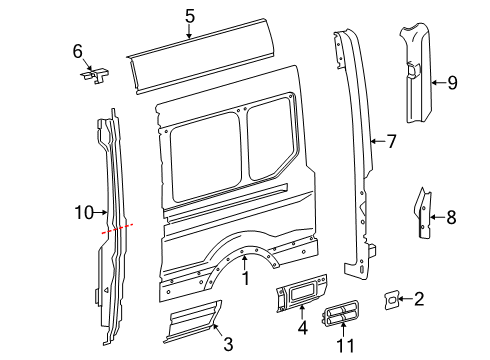 2021 Ford Transit-150 Side Panel & Components Diagram 7 - Thumbnail