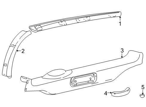 2004 Ford Excursion Interior Trim - Lift Gate Diagram