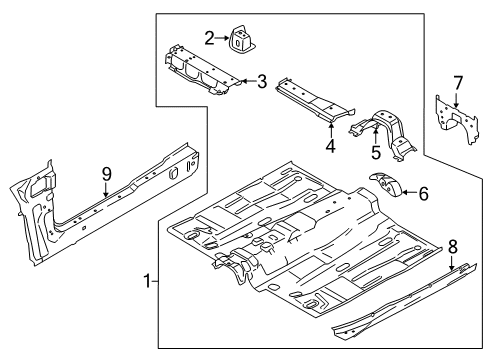 2017 Ford Transit Connect Floor & Rails Diagram 2 - Thumbnail