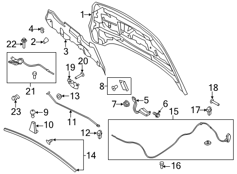2018 Ford Escape Hinge Nut, Rear Diagram for -W711059-S438