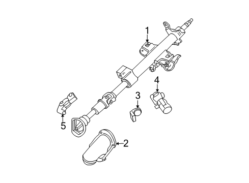 2004 Ford Escape Steering Column & Wheel, Steering Gear & Linkage Diagram 2 - Thumbnail