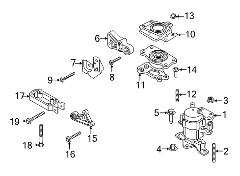 2019 Ford Fusion Engine & Trans Mounting Diagram 5 - Thumbnail
