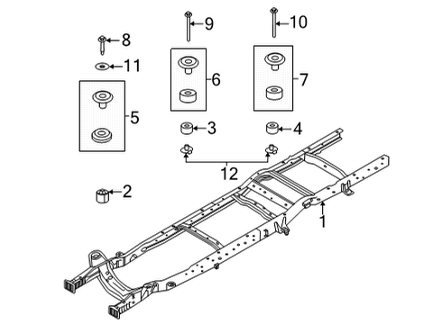 2021 Ford E-350 Super Duty Frame & Components Diagram