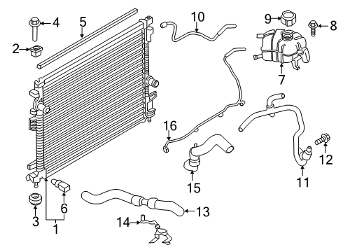 2022 Lincoln Nautilus Radiator & Components Diagram 2 - Thumbnail
