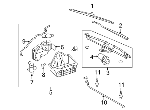 2009 Ford F-250 Super Duty Wiper & Washer Components Diagram