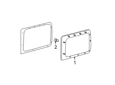 1998 Ford Expedition Quarter Panel - Glass & Hardware Diagram 2 - Thumbnail