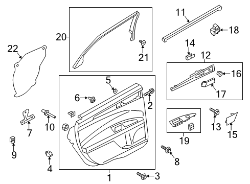 2014 Ford Fusion Interior Trim - Rear Door Diagram