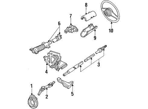 1985 Ford EXP Steering Column & Wheel, Steering Gear & Linkage Diagram 1 - Thumbnail