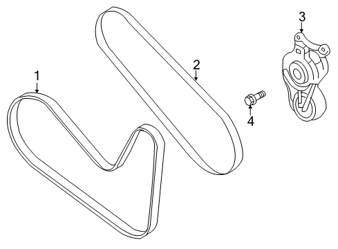 2010 Lincoln MKS Belts & Pulleys Diagram