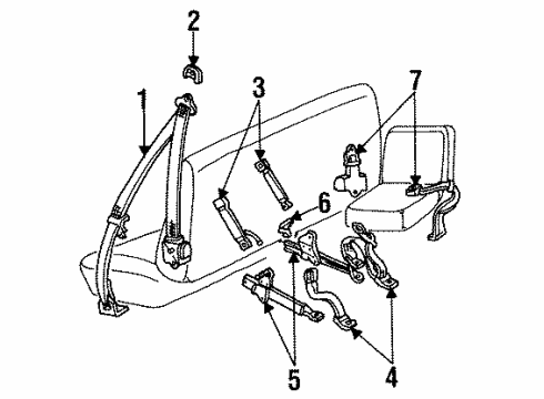 1995 Ford Ranger Lap Belt Diagram for F57Z-13613B84-B