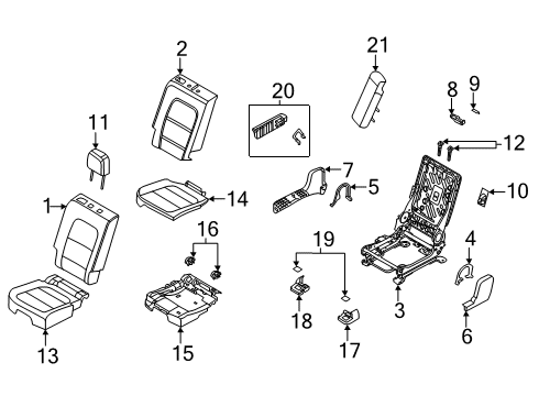 2023 Ford Escape Latch Cover, Rear Passenger Side Diagram for LJ6Z-78624A08-HB